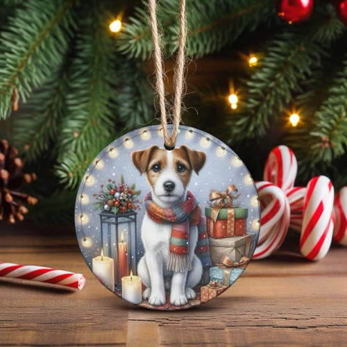 Jack russell christmas - russell, tree