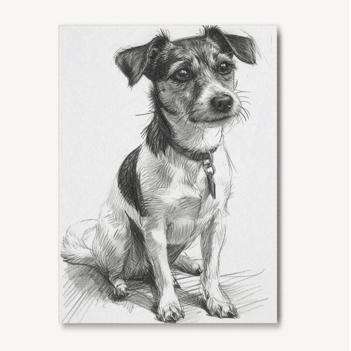 Jack russell disegno - disegno, matita